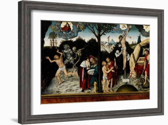 Allegory of Law and Grace, after 1529-Lucas Cranach the Elder-Framed Premium Giclee Print