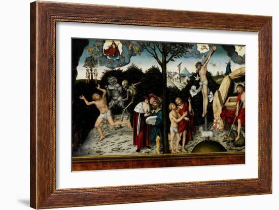 Allegory of Law and Grace, after 1529-Lucas Cranach the Elder-Framed Premium Giclee Print