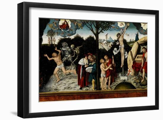 Allegory of Law and Grace, after 1529-Lucas Cranach the Elder-Framed Premium Giclee Print