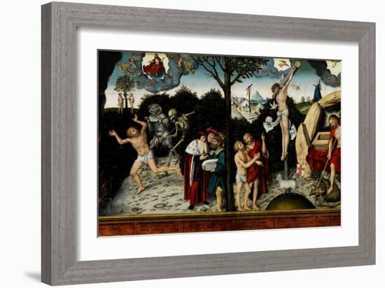 Allegory of Law and Grace, after 1529-Lucas Cranach the Elder-Framed Giclee Print