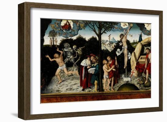 Allegory of Law and Grace, after 1529-Lucas Cranach the Elder-Framed Giclee Print