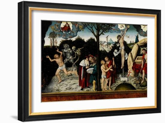 Allegory of Law and Grace, after 1529-Lucas Cranach the Elder-Framed Giclee Print