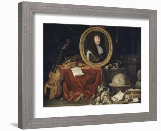 Allegory of Louis Xiv, Protector of Arts and Sciences-Jean Garnier-Framed Giclee Print