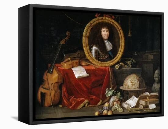 Allegory of Louis XIV, Protector of Arts and Sciences-Jean Garnier-Framed Premier Image Canvas