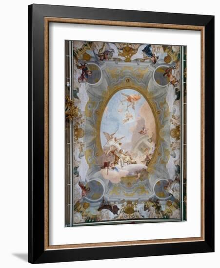 Allegory of Merit Accompanied by Nobility and Virtue, c.1757-8-Giovanni Battista Tiepolo-Framed Giclee Print