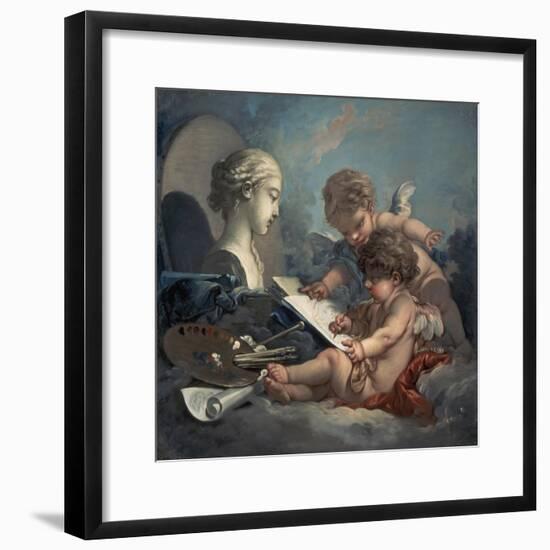 Allegory of Painting Amore-Francois Boucher-Framed Giclee Print