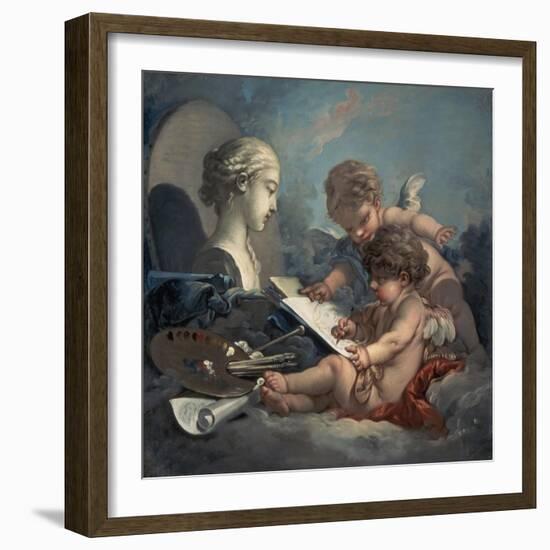 Allegory of Painting Amore-Francois Boucher-Framed Giclee Print