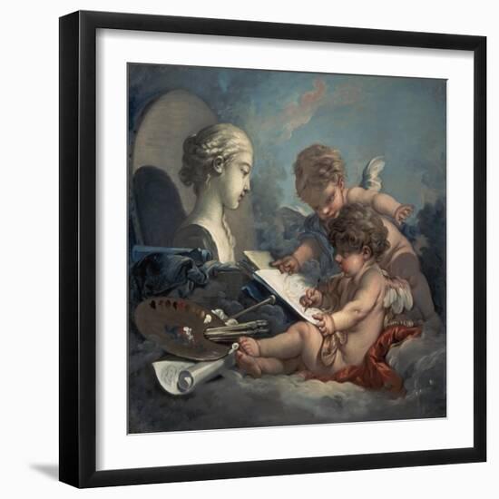 Allegory of Painting Amore-Francois Boucher-Framed Giclee Print