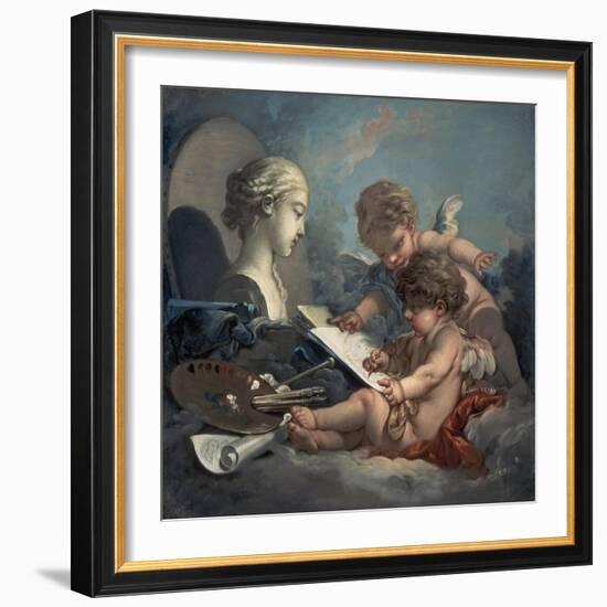 Allegory of Painting Amore-Francois Boucher-Framed Giclee Print