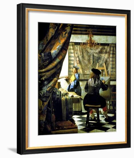 Allegory of Painting-Johannes Vermeer-Framed Giclee Print