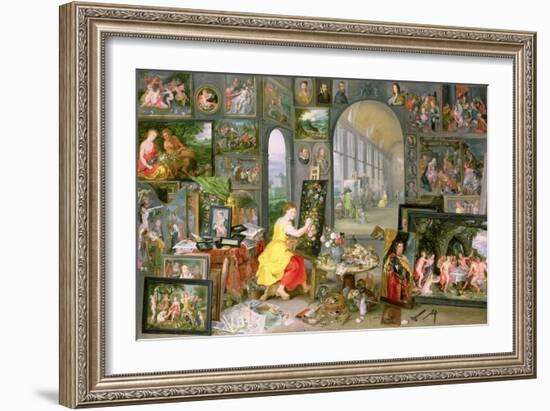 Allegory of Painting-Jan Brueghel the Younger-Framed Giclee Print