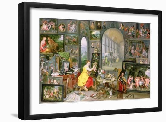 Allegory of Painting-Jan Brueghel the Younger-Framed Giclee Print