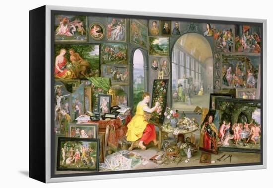 Allegory of Painting-Jan Brueghel the Younger-Framed Premier Image Canvas