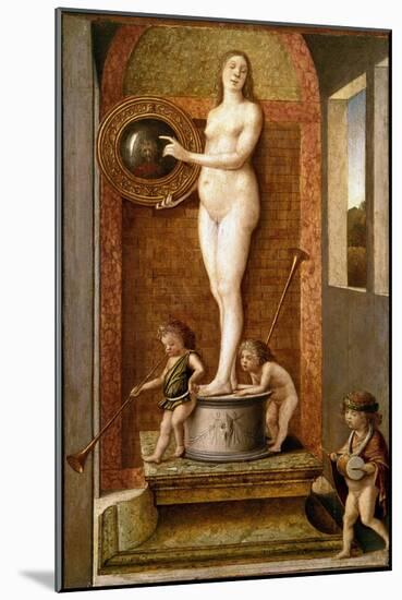 Allegory of Prudence, C. 1490 (Painting on Wood)-Giovanni Bellini-Mounted Giclee Print