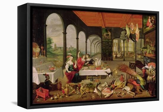 Allegory of Taste-Jan Brueghel the Elder-Framed Premier Image Canvas