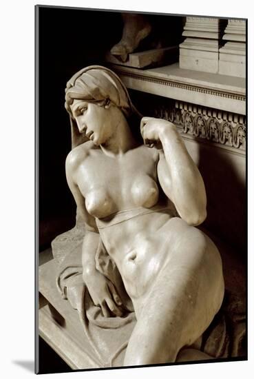 Allegory of the Aurora. Tomb of Laurent II of Medicis. Marble Sculpture 1531-Michelangelo Buonarroti-Mounted Giclee Print