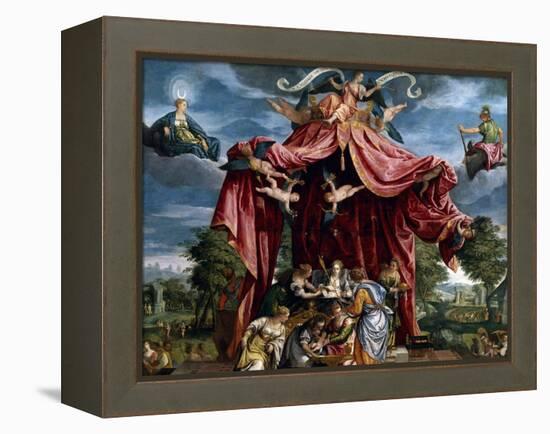 Allegory of the Birth of the Infante Fernando, Son of Felipe II, Ca. 1575-Michele Parrasio-Framed Premier Image Canvas