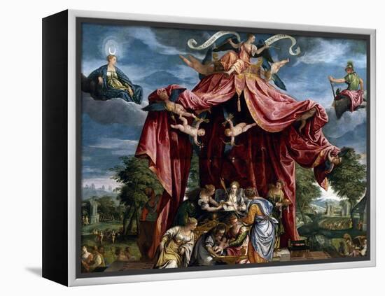 Allegory of the Birth of the Infante Fernando, Son of Felipe II, Ca. 1575-Michele Parrasio-Framed Premier Image Canvas