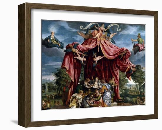 Allegory of the Birth of the Infante Fernando, Son of Felipe II, Ca. 1575-Michele Parrasio-Framed Giclee Print