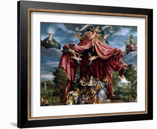 Allegory of the Birth of the Infante Fernando, Son of Felipe II, Ca. 1575-Michele Parrasio-Framed Giclee Print