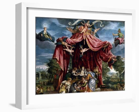 Allegory of the Birth of the Infante Fernando, Son of Felipe II, Ca. 1575-Michele Parrasio-Framed Giclee Print