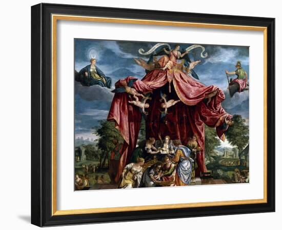 Allegory of the Birth of the Infante Fernando, Son of Felipe II, Ca. 1575-Michele Parrasio-Framed Giclee Print