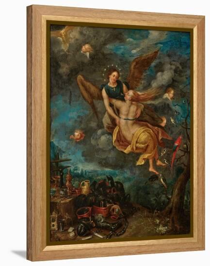 Allegory of the Elements Fire and Air, 17Th Century (Oil on Copper)-Jan the Younger Brueghel-Framed Premier Image Canvas