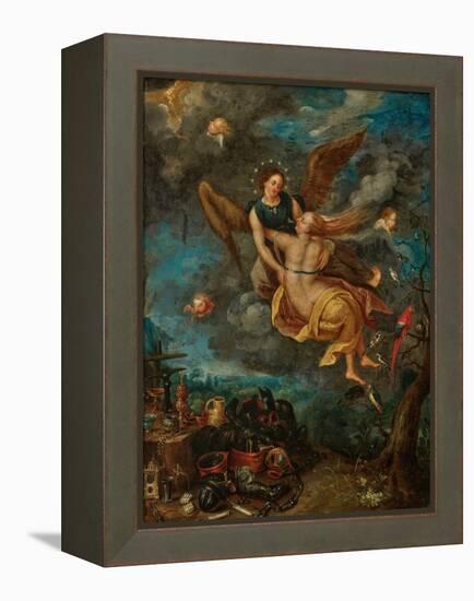 Allegory of the Elements Fire and Air, 17Th Century (Oil on Copper)-Jan the Younger Brueghel-Framed Premier Image Canvas