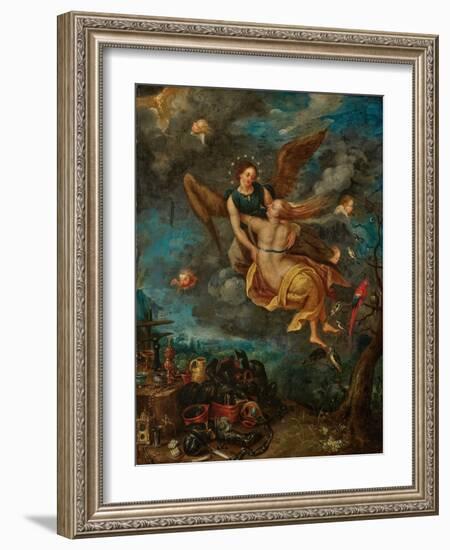 Allegory of the Elements Fire and Air, 17Th Century (Oil on Copper)-Jan the Younger Brueghel-Framed Giclee Print