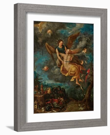Allegory of the Elements Fire and Air, 17Th Century (Oil on Copper)-Jan the Younger Brueghel-Framed Giclee Print