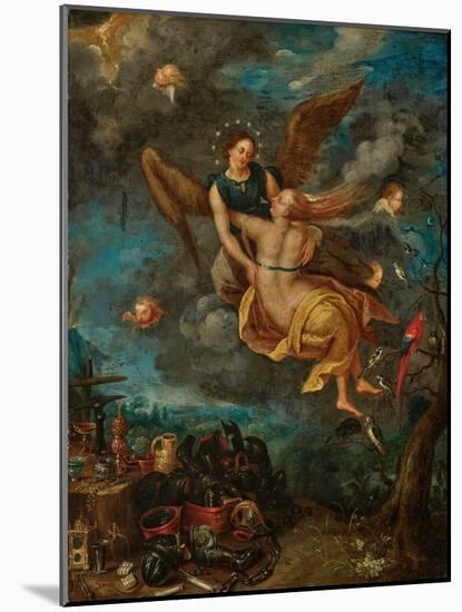Allegory of the Elements Fire and Air, 17Th Century (Oil on Copper)-Jan the Younger Brueghel-Mounted Giclee Print