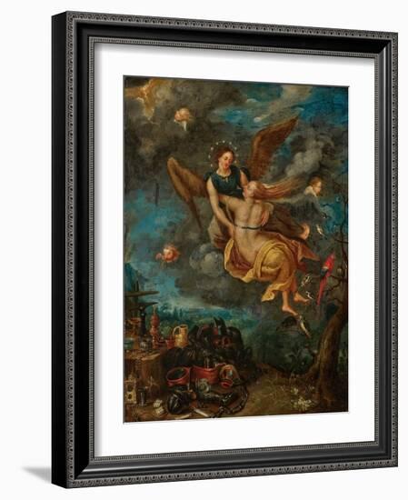 Allegory of the Elements Fire and Air, 17Th Century (Oil on Copper)-Jan the Younger Brueghel-Framed Giclee Print