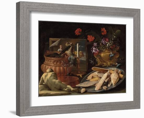 Allegory of the Five Senses-Giuseppe Recco-Framed Giclee Print