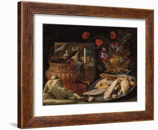 Allegory of the Five Senses-Giuseppe Recco-Framed Giclee Print