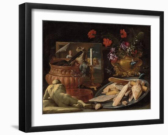 Allegory of the Five Senses-Giuseppe Recco-Framed Giclee Print