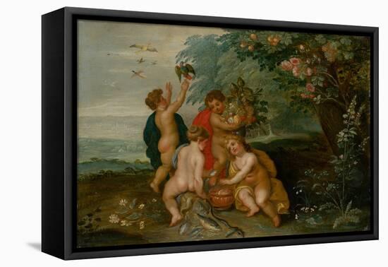 Allegory of the Four Elements, C.1610 (Oil on Wood)-Jan the Elder Brueghel-Framed Premier Image Canvas