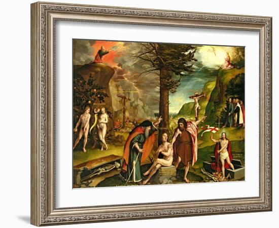 Allegory of the Old and New Testaments, Early 1530s-Hans Holbein the Younger-Framed Giclee Print