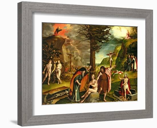 Allegory of the Old and New Testaments, Early 1530s-Hans Holbein the Younger-Framed Giclee Print