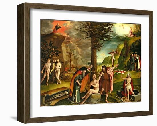 Allegory of the Old and New Testaments, Early 1530s-Hans Holbein the Younger-Framed Giclee Print