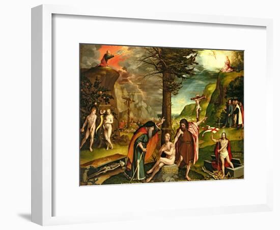 Allegory of the Old and New Testaments, Early 1530s-Hans Holbein the Younger-Framed Giclee Print