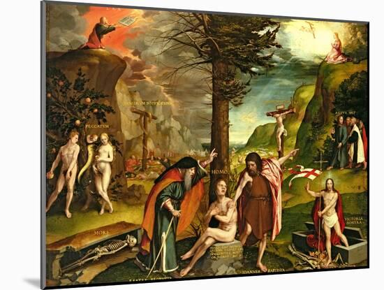 Allegory of the Old and New Testaments, Early 1530s-Hans Holbein the Younger-Mounted Giclee Print