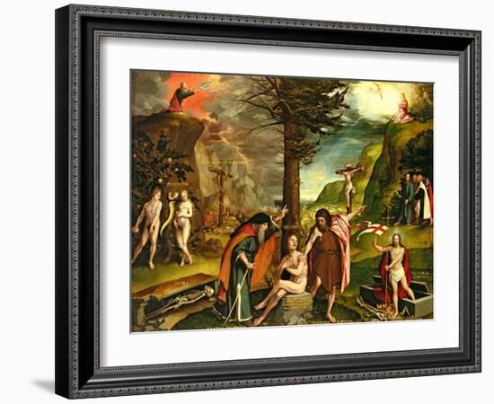 Allegory of the Old and New Testaments, Early 1530s-Hans Holbein the Younger-Framed Giclee Print