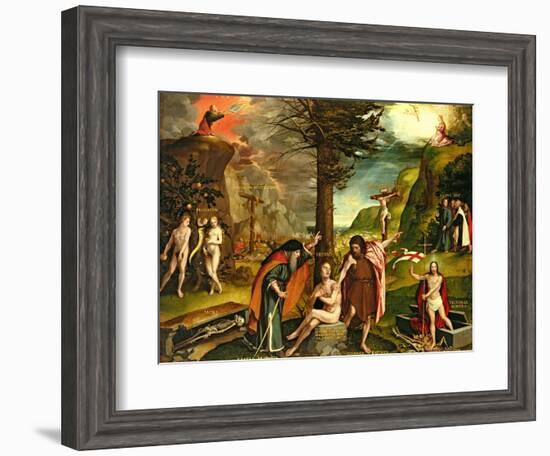 Allegory of the Old and New Testaments, Early 1530s-Hans Holbein the Younger-Framed Giclee Print