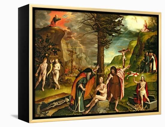 Allegory of the Old and New Testaments, Early 1530s-Hans Holbein the Younger-Framed Premier Image Canvas