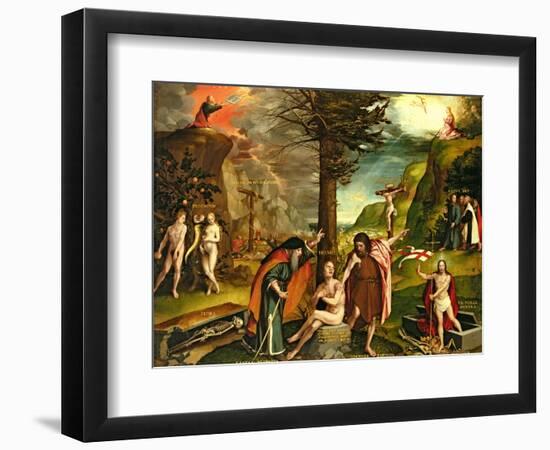 Allegory of the Old and New Testaments, Early 1530s-Hans Holbein the Younger-Framed Premium Giclee Print