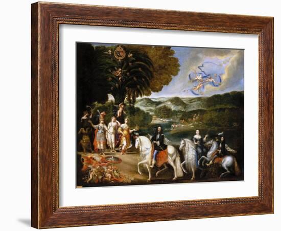 Allegory of the Treaty of the Pyrenees (Allegory of the Marriage of Louis XI)-Claude Deruet-Framed Giclee Print