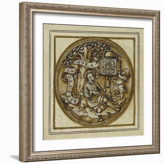 Allegory of Time - Design for a Pendant or Hat Badge, C.1532-43-Hans Holbein the Younger-Framed Giclee Print