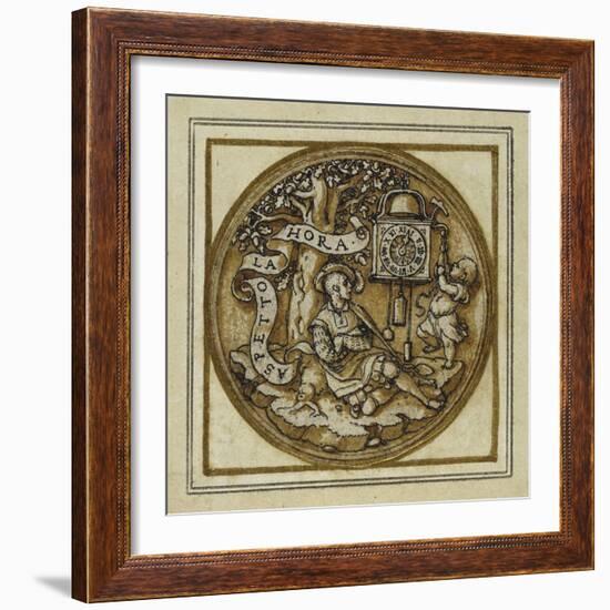 Allegory of Time - Design for a Pendant or Hat Badge, C.1532-43-Hans Holbein the Younger-Framed Giclee Print