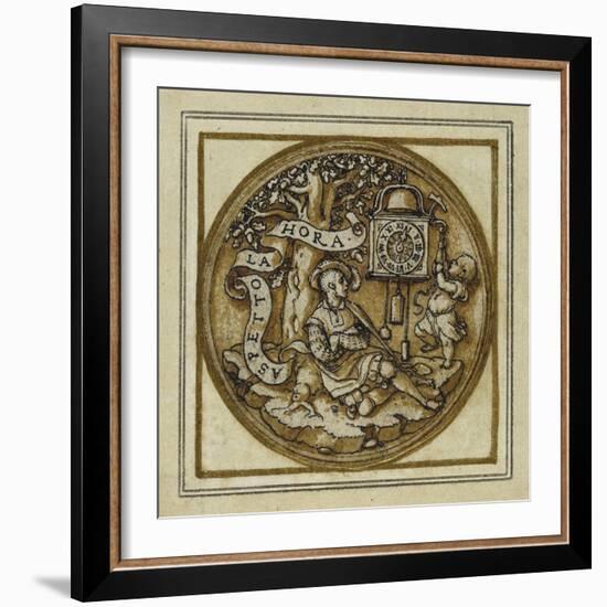 Allegory of Time - Design for a Pendant or Hat Badge, C.1532-43-Hans Holbein the Younger-Framed Giclee Print