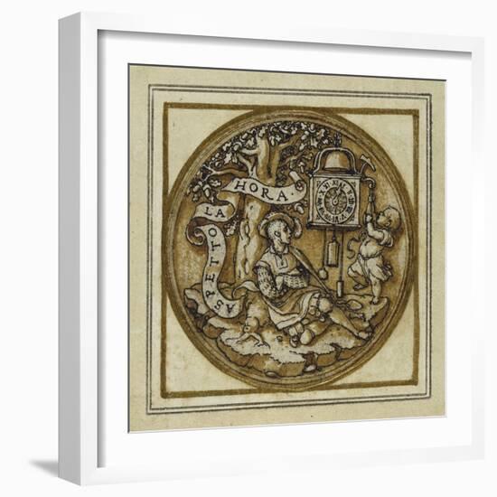 Allegory of Time - Design for a Pendant or Hat Badge, C.1532-43-Hans Holbein the Younger-Framed Giclee Print